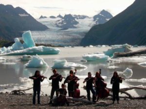 Young musicians record ‘Blue Ice’ at Grewingk Glacier