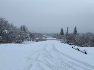 RV Site Driveway after last night's snowfall